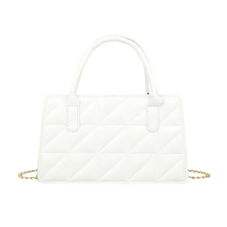 Cloud Living Inc Women Chain Handbag PU Leather Solid Color Shoulder Crossbody Bags (White) | Walmart (US)