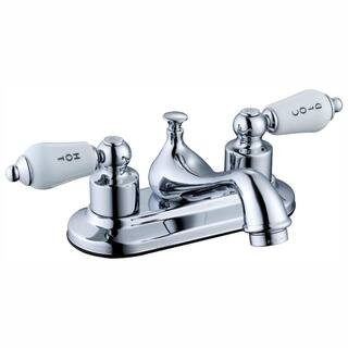 Teapot 4 in. Centerset Double-Handle Low-Arc Bathroom Faucet in Polished Chrome | The Home Depot
