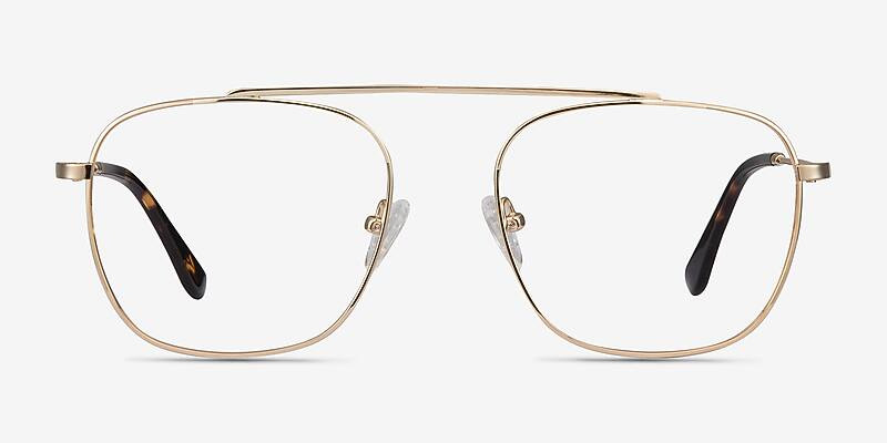 Moxie Aviator Golden Full Rim Eyeglasses | Eyebuydirect | EyeBuyDirect.com