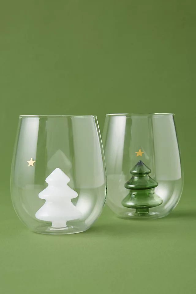 Yuletide Stemless Wine Glass | Anthropologie (US)