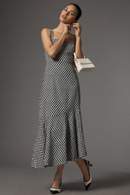 The Ariana Square-Neck Asymmetrical Ruffle-Hem Dress | Anthropologie (US)