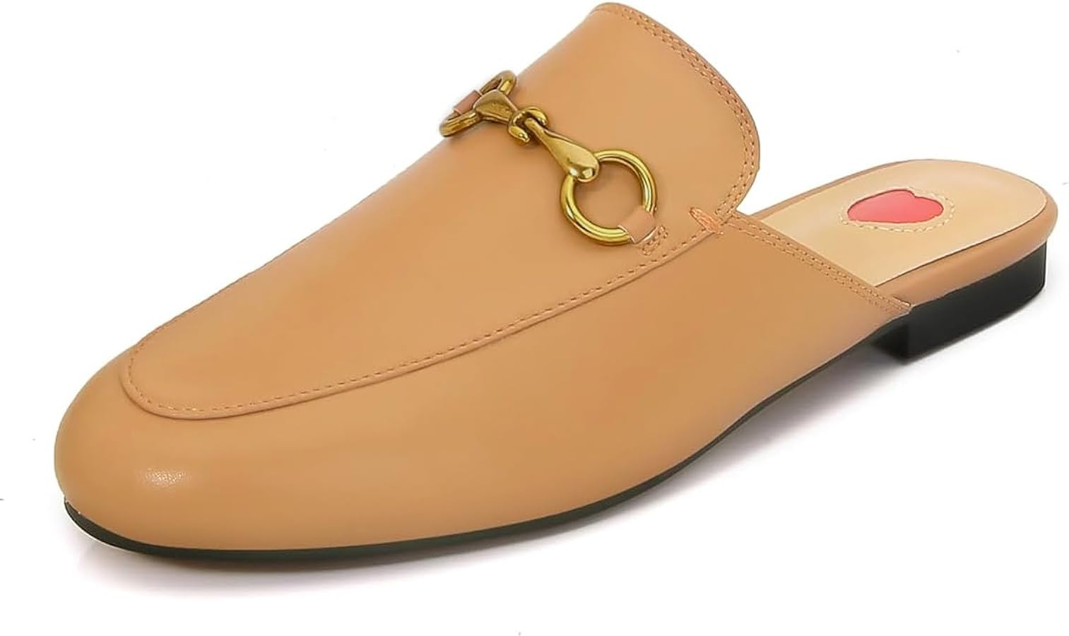 Vertundy Women's Mules Low Heel Flats Leather Slip On Backless Sandals for Girls Lady Work Slides | Amazon (US)