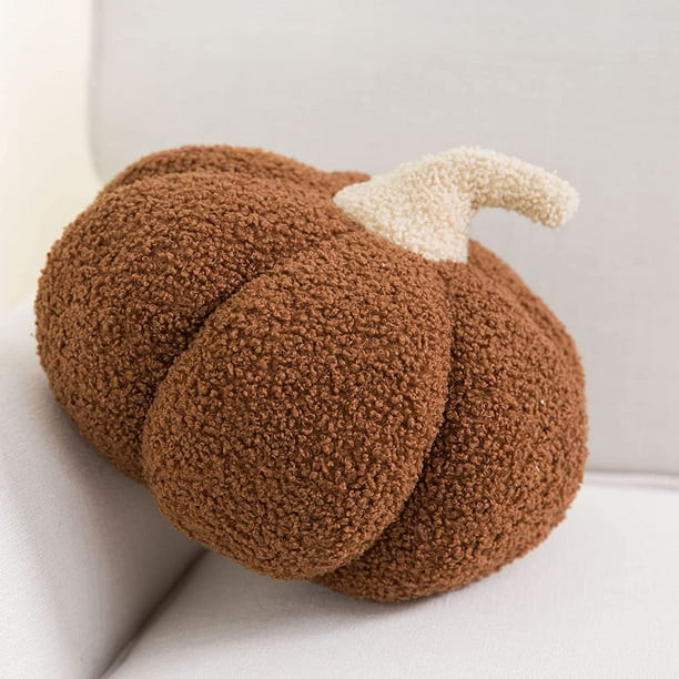 Teddy Fleece Pumpkin Throw Pillows Ultra Soft Sherpa Decorative Cute 3D Shaped Cushion 20cm - Wal... | Walmart (US)