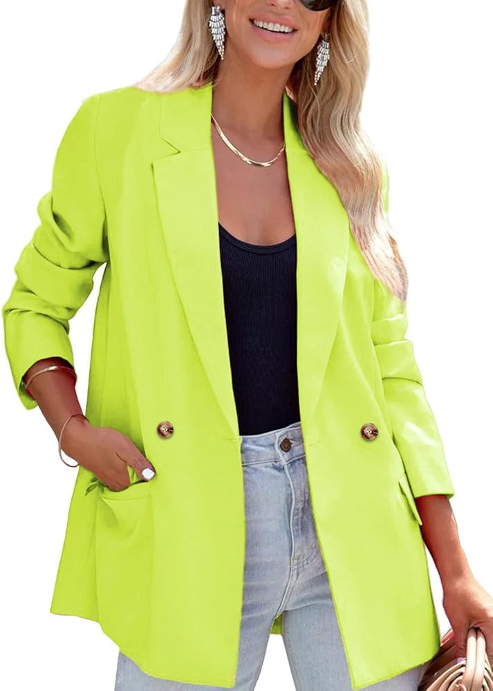 ARTFREE Womens Casual Blazer Button Lapel Long Sleeve Work Business Fashion Blazers Jackets Outfi... | Amazon (US)