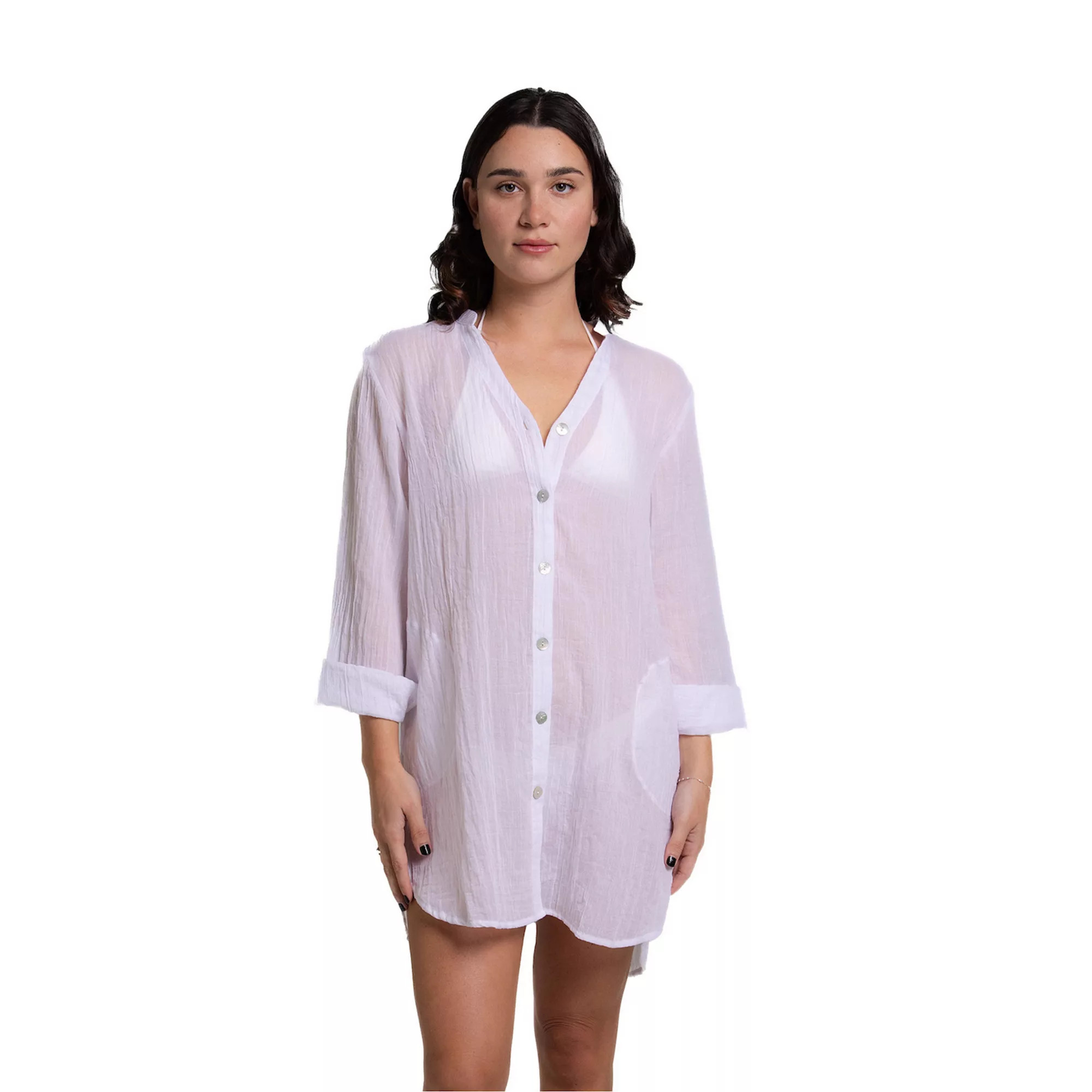 Women's Portocruz Button Front Big Shirt Swim Cover Up | Kohl's