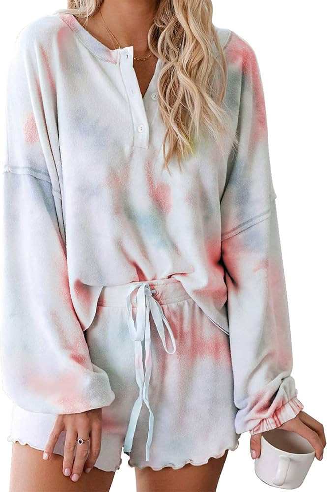 tie dye lounge sets for women,tie dye pajama set for women,lounge sets for women,tie dye sets for wo | Amazon (US)