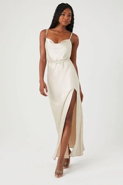 Satin Leg-Slit Maxi Dress | Forever 21