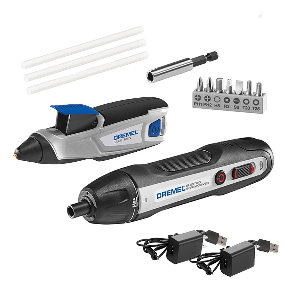 Dremel Home Solutions Rechargeable 4V Li-Ion Powered Electric Screwdriver+Home Solutions 4V USB Rech | The Home Depot