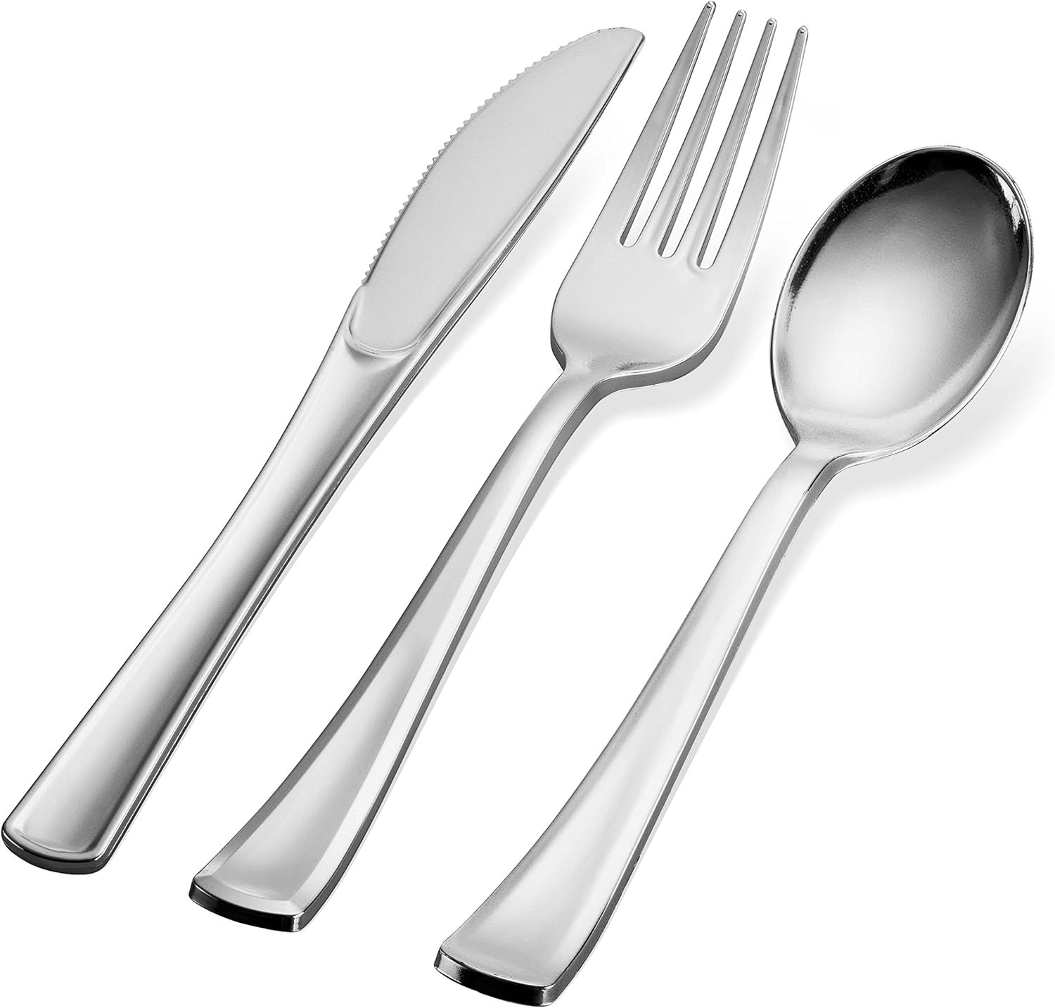 Plastic Silverware Set- Silver Flatware Set- Heavy Duty Cutlery Set - Bulk Combo Value Pack 160 coun | Amazon (US)