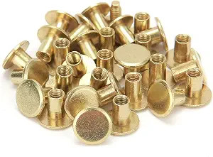 Weebee 100 Sets Chicago Screws for Leathercraft Round Flat Head Metal Buttons Studs Rivets Screwb... | Amazon (US)