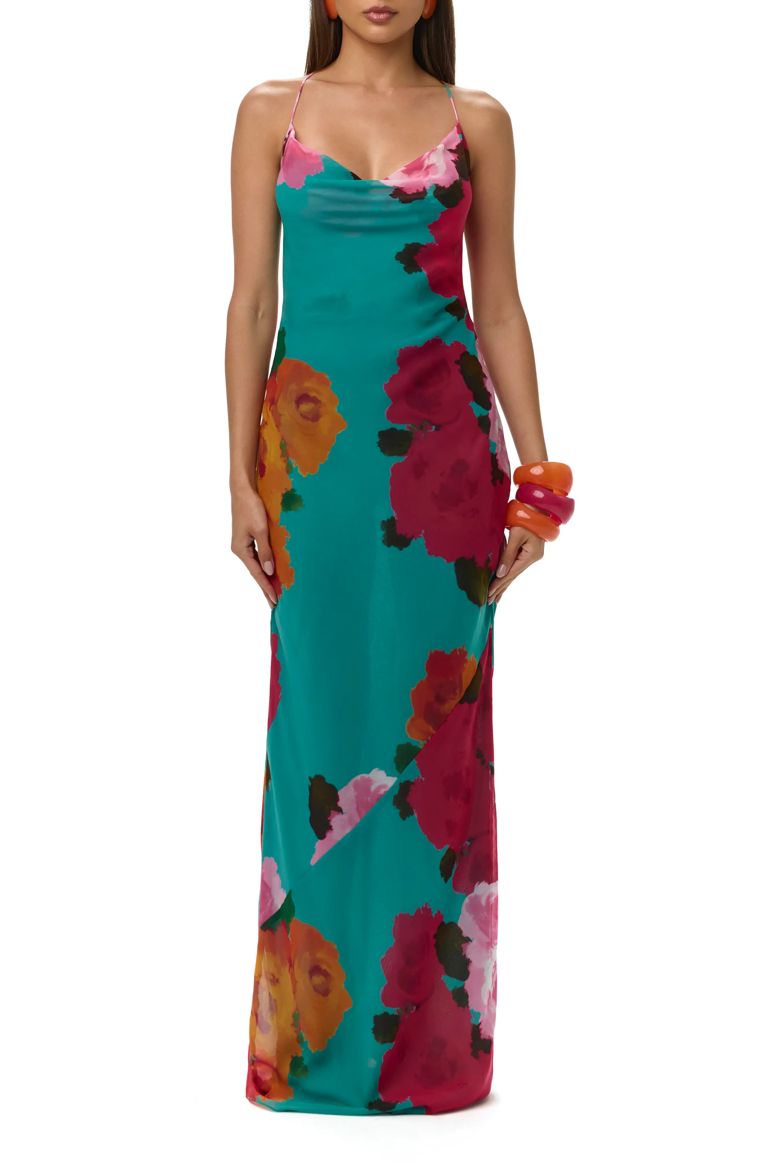 Naked Wardrobe Floral Chiffon Slipdress (Women) | Nordstrom | Nordstrom