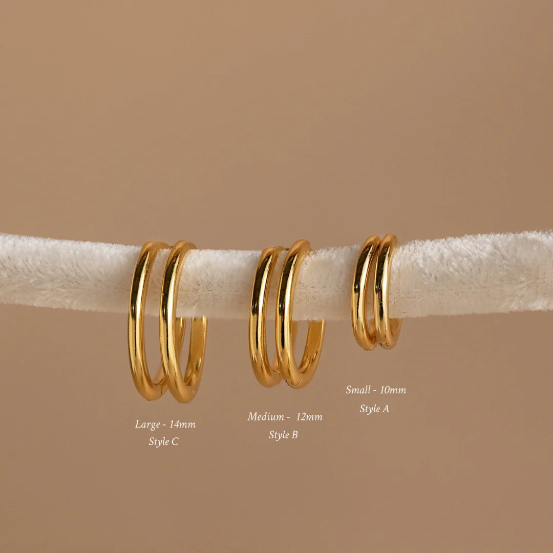 Mini Bold Hoops Set - Store 18K Gold / A. Small - 10mm | Caitlyn Minimalist