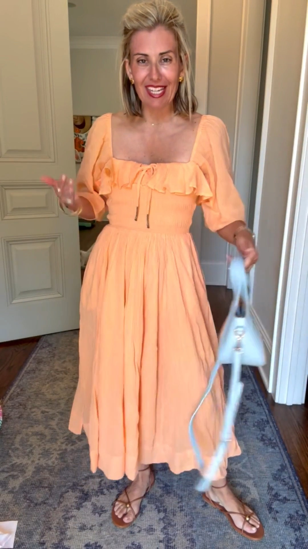 This color way is gorgeous & the puff sleeves & details are such a yes. I’m wearing xs dress and 8 sandal tts.

#LTKdayinmylife #LTKSeasonal #LTKOver40