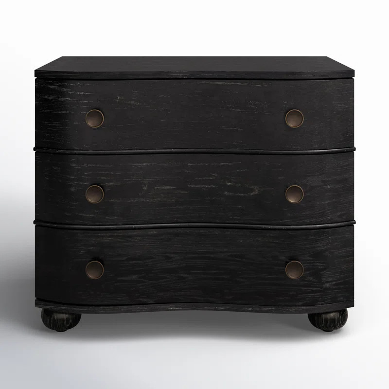 Tariel 3 - Drawer Solid Wood Nightstand in Toasted Oak | Wayfair North America