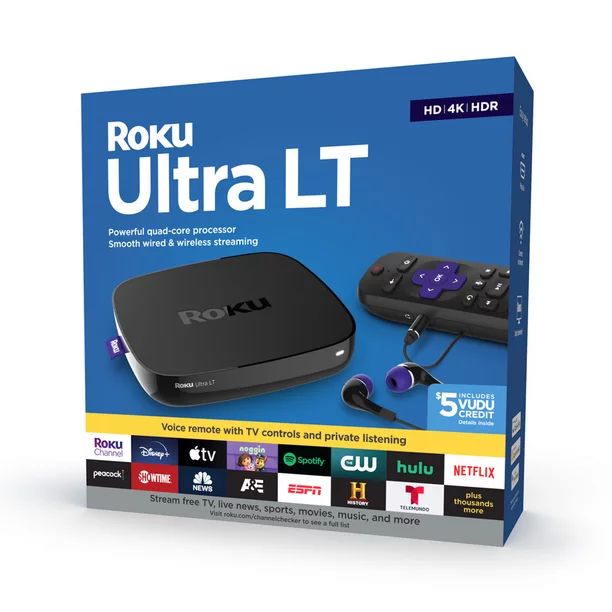 Roku Ultra LT HD/4K/HDR Streaming Device with Ethernet Port and Roku Voice Remote with Headphone ... | Walmart (US)
