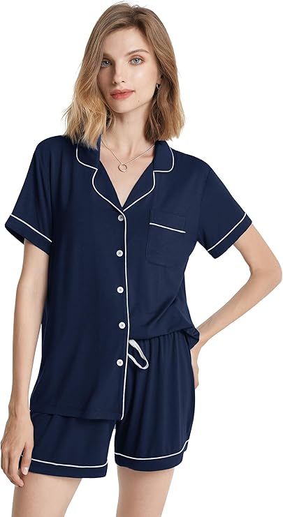 SIORO Ladies Pajamas,Short Sleeve Women's Pajamas,Super Soft Pj Sets for Women Sleepwear Loungewe... | Amazon (US)