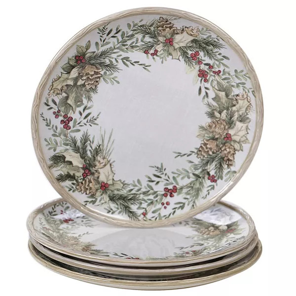Certified International Winters Forest 4 Dinner Plates Set | Kohl's