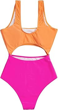 Floerns Women's Bathing Suit High Waisted Cut Out Monokini One Piece Swimsuit | Amazon (US)