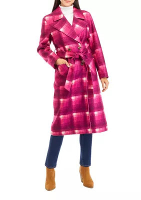 NVLT Women's Bold Plaid Trench Coat | Belk