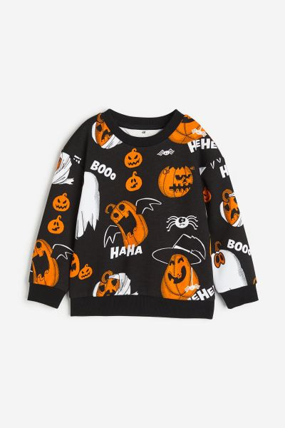 Sweatshirt - Black/pumpkins - Kids | H&M US | H&M (US + CA)