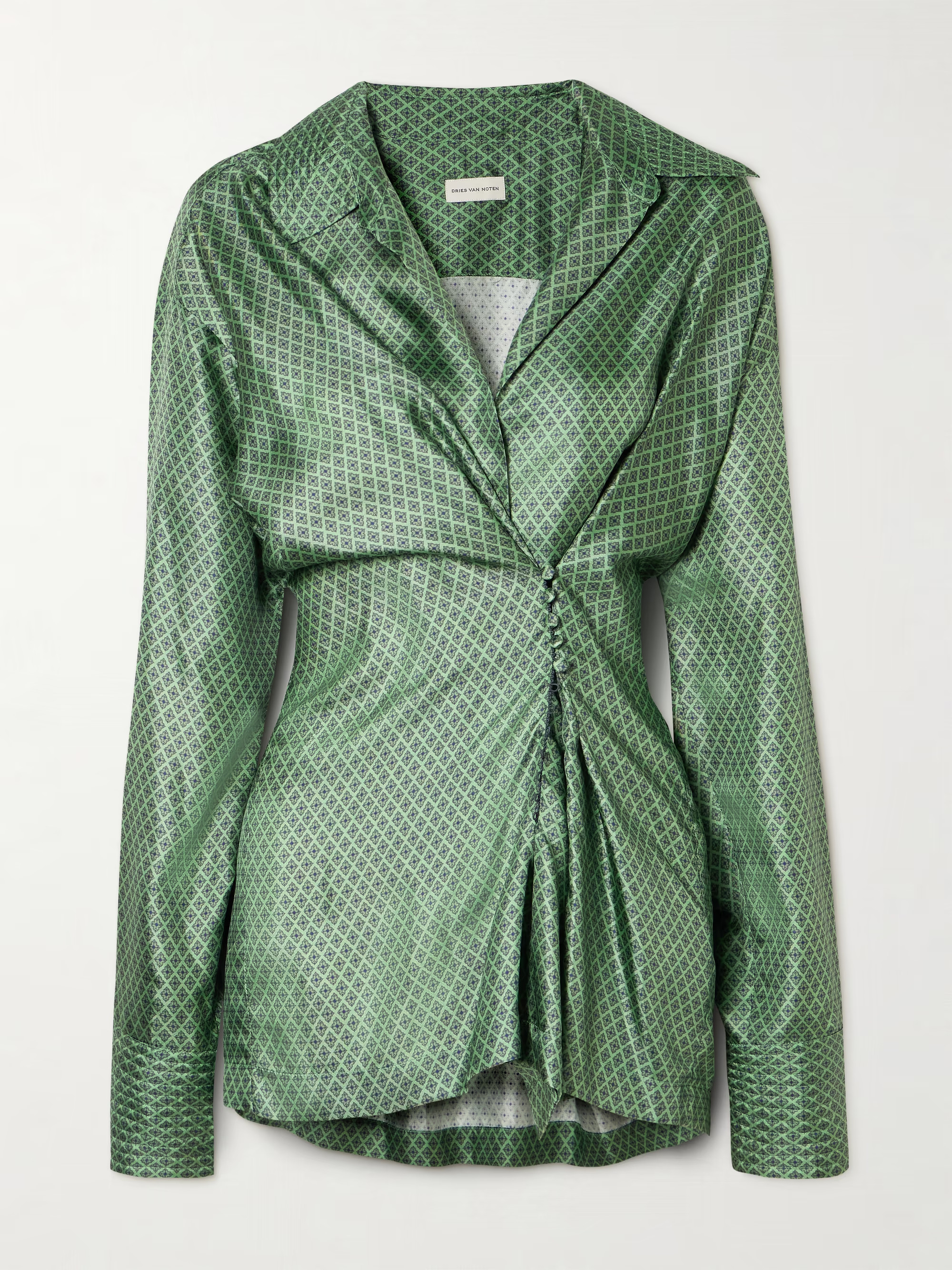 Twisted printed silk-twill shirt | NET-A-PORTER (US)