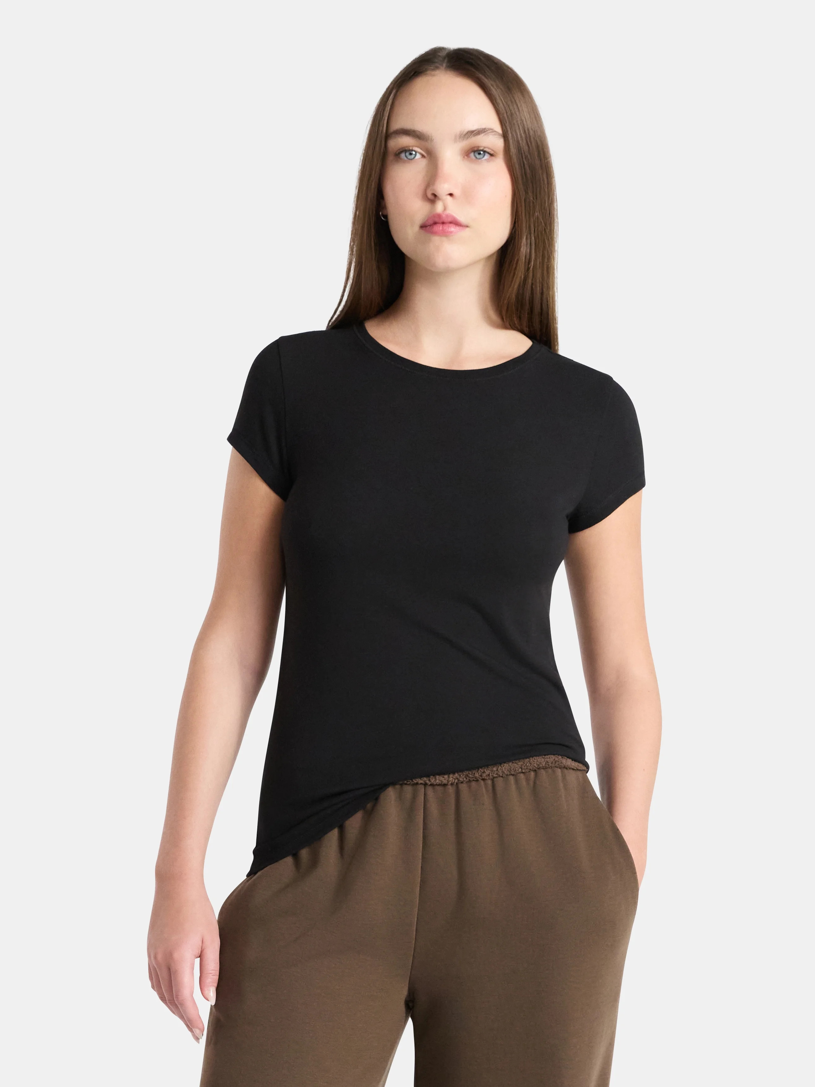 No Boundaries Crew Neck Tee with Short Sleeves, 1 or 3-Pack, Women’s | Walmart (US)