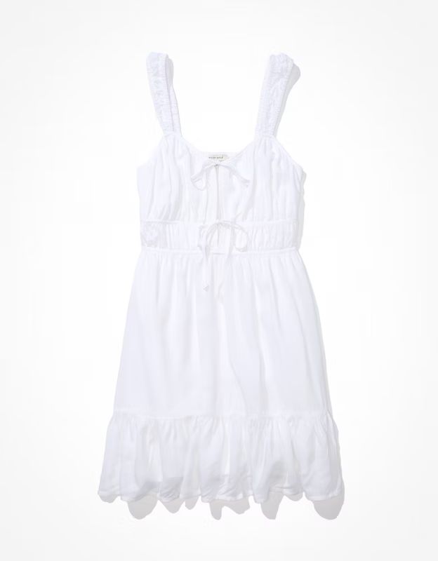 AE Silky Tie-Front Mini Dress | American Eagle Outfitters (US & CA)