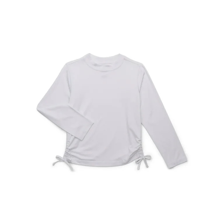 Wonder Nation Girls Long Sleeve Rash Guard with Side Tie and UPF 50+, Sizes 4-18 & Plus | Walmart (US)