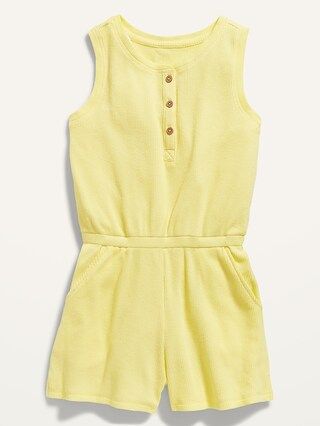 Sleeveless Waffle-Knit Romper for Girls | Old Navy (US)