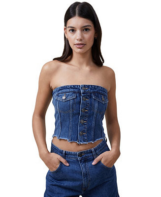 COTTON ON Women's Denim Corset Top - Macy's | Macys (US)