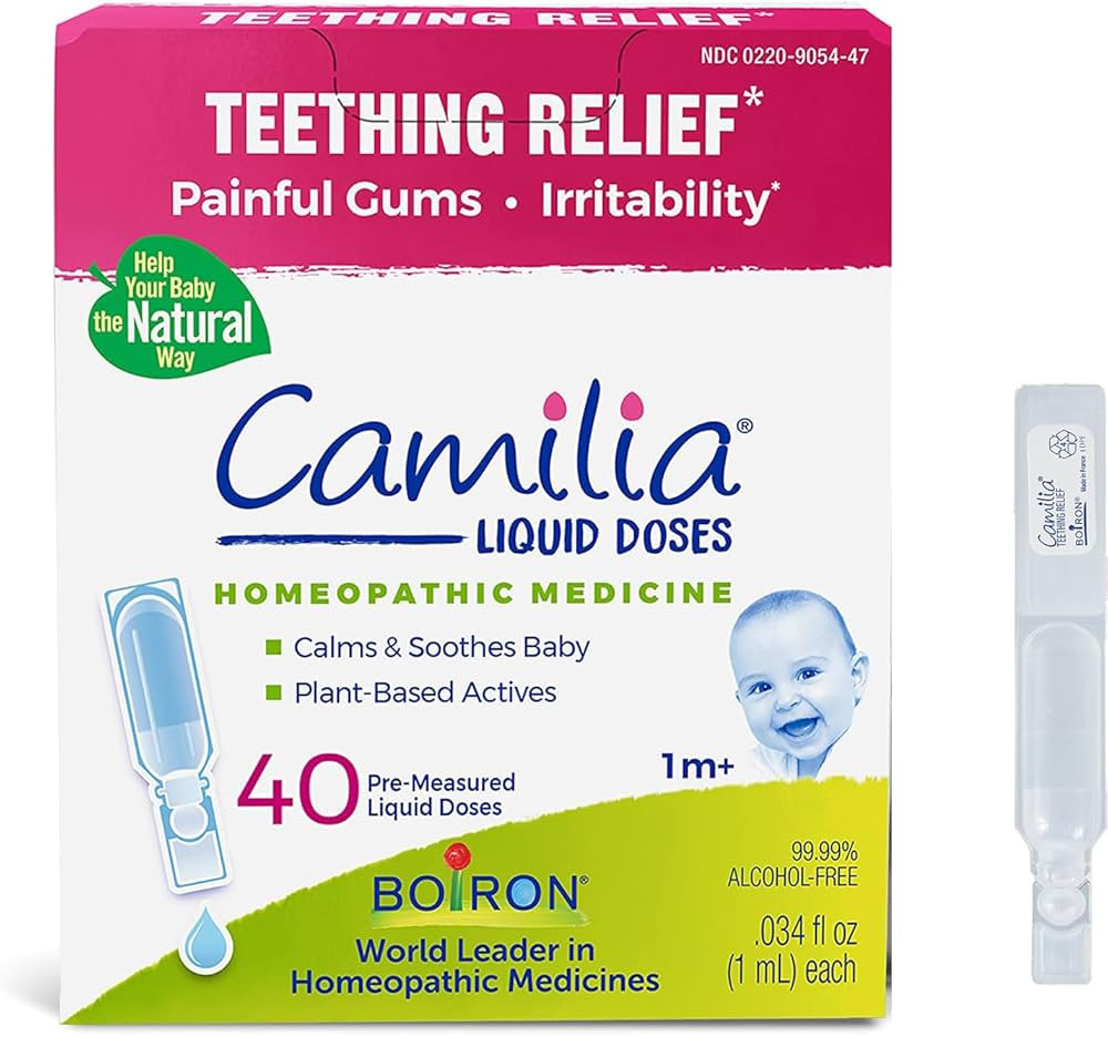 Boiron Camilia Teething Drops for Daytime and Nighttime Relief of Painful or Swollen Gums and Irr... | Amazon (US)