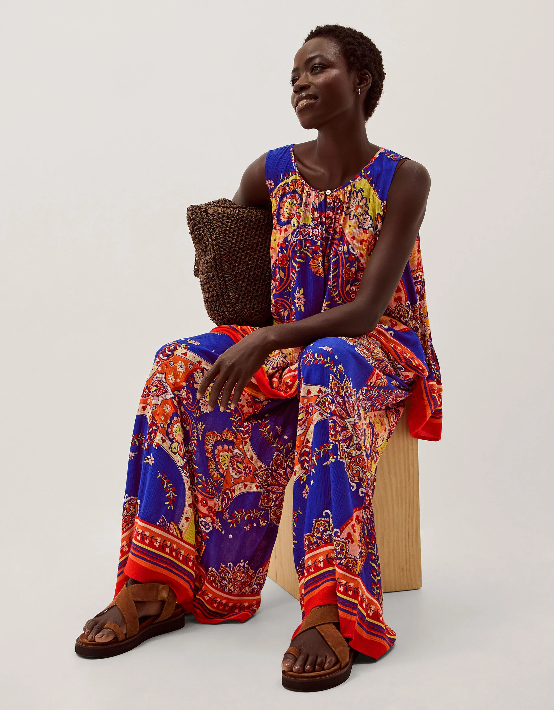 Padma Printed Palazzo Trousers Blue | Monsoon (UK)