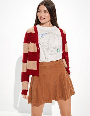 AE Striped Cropped Cardigan | American Eagle Outfitters (US & CA)