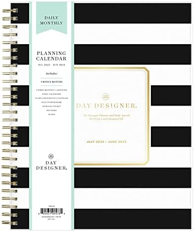 Day Designer for Blue Sky 2022-2023 Academic Year Daily and Monthly Planner, 8" x 10", Frosted Cover | Amazon (US)