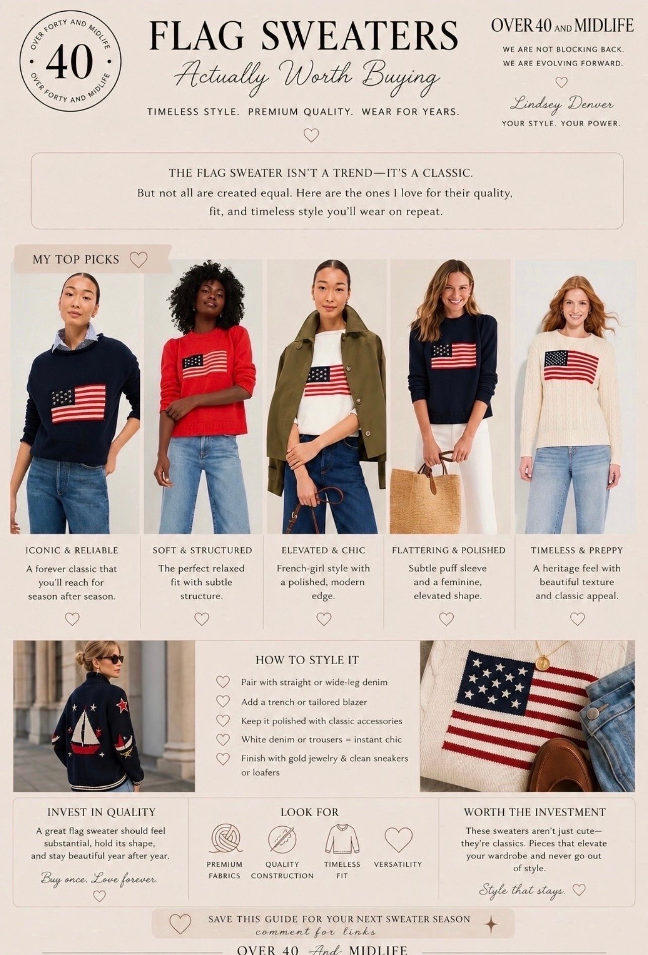 ✨Tap the bell, save and ❤️ for over 40 fashion, midlife style, midsize fashion and luxury looks for less. 

Memorial Day, July 4th, flag sweaters worth buying

👑"Helping you look good, feel good!" - Lindsey Denver

#LTKOver40