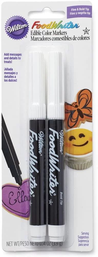 Wilton 609-1192 Black Food Writer Edible Ink Markers (2-Pack) | Walmart (US)