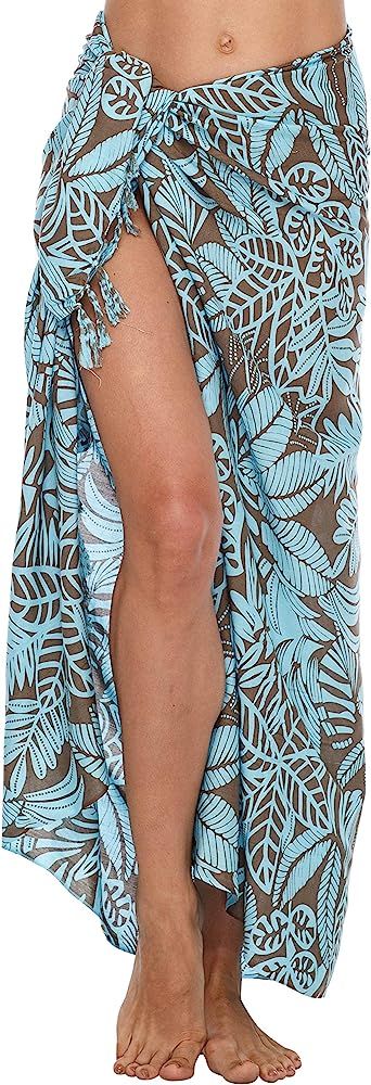 SHU-SHI Womens Beach Cover Up Sarong Swimsuit Cover-Up Pareo Coverups Print | Amazon (US)