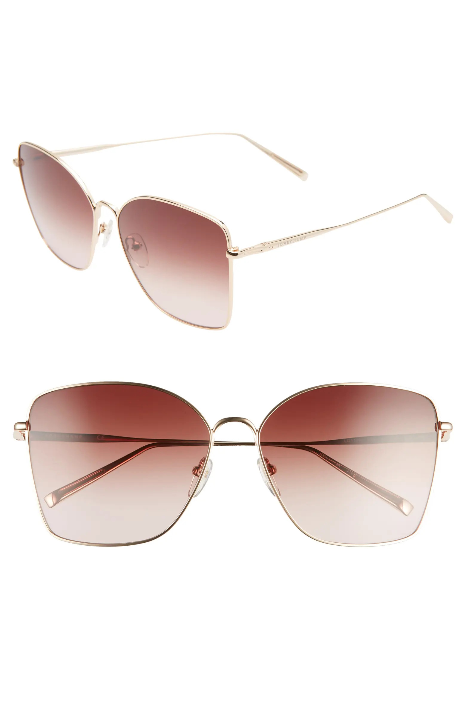 Longchamp Roseau 60mm Gradient Square Sunglasses | Nordstromrack | Nordstrom Rack