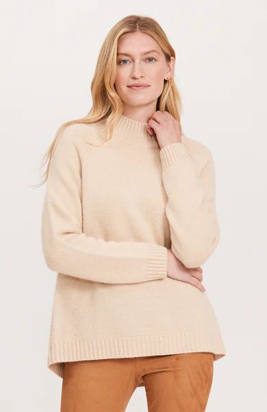 Cashmere Button Back Sweater - Almond | tyler boe