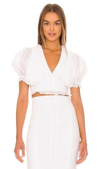 Lulu Ramie Blouse in Optical White | Revolve Clothing (Global)