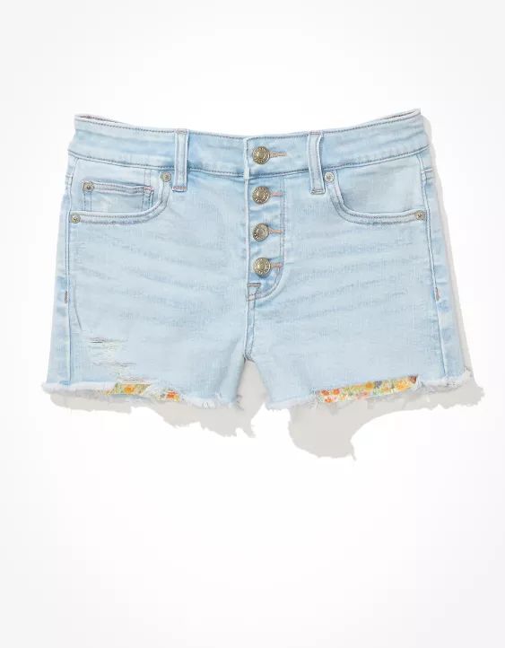 AE Ne(x)t Level High-Waisted Denim Short Short | American Eagle Outfitters (US & CA)