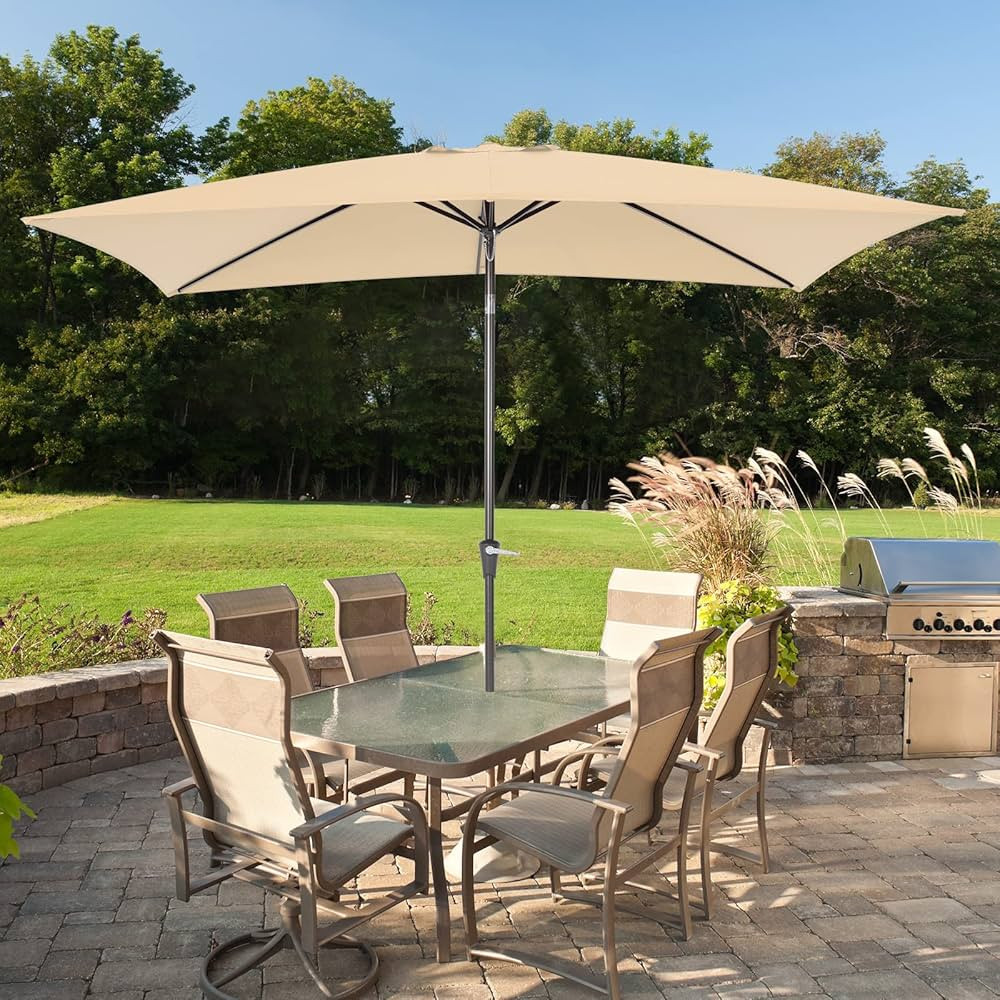 TUMUCUTE 6.6x10ft Rectangular Patio Umbrella Outdoor Umbrella Market Table Umbrellas with Push Bu... | Amazon (US)