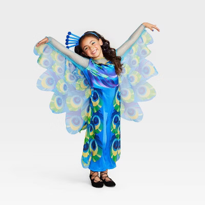 Kids' Posh Peacock Halloween Costume Dress with Headpiece - Hyde & EEK! Boutique™ | Target