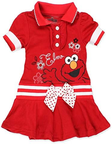 Sesame Street Elmo Girls Polo Dress for Infant and Toddler | Amazon (US)