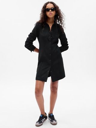 Faux-Suede Mini Shirtdress | Gap (US)