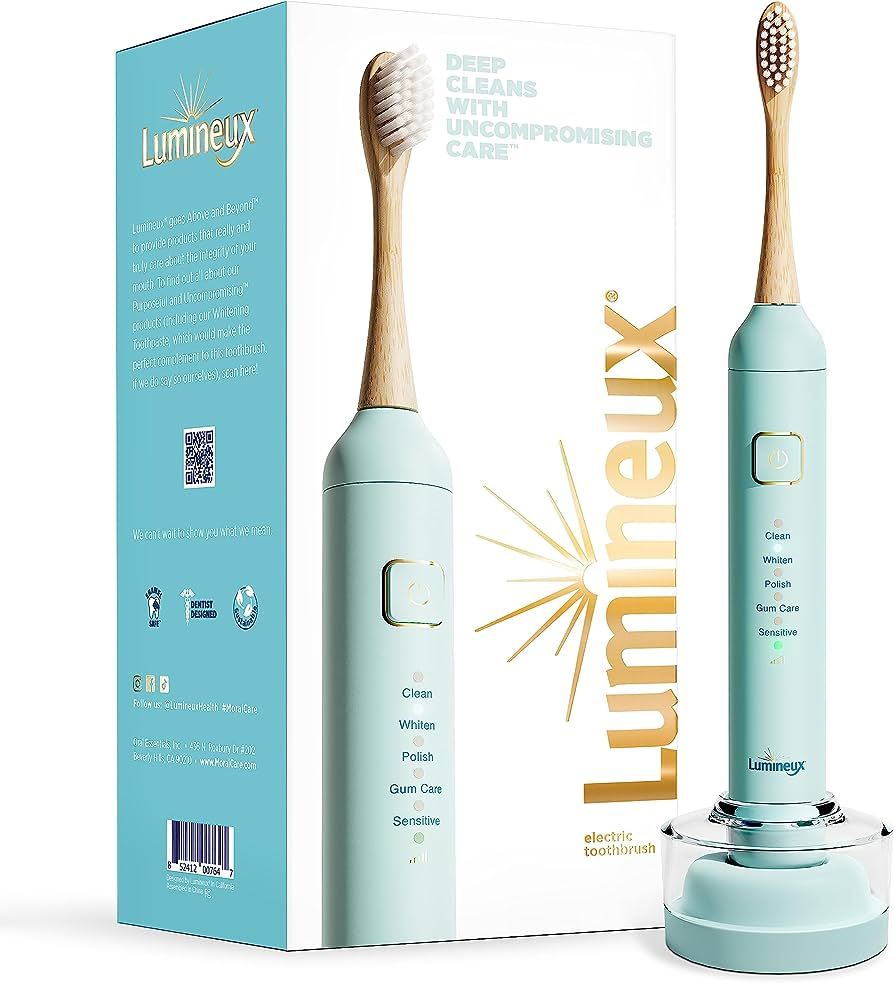 Lumineux Electric Toothbrush for Adults - Bamboo Heads - Includes 2 Super Soft Bristle Bamboo Too... | Amazon (US)