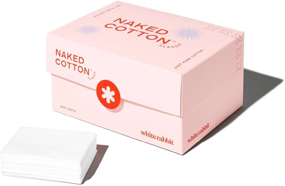 White Rabbit - Naked Cotton Classic - Premium Facial Cotton Pads - for Makeup Remover, Toner, Mas... | Amazon (US)