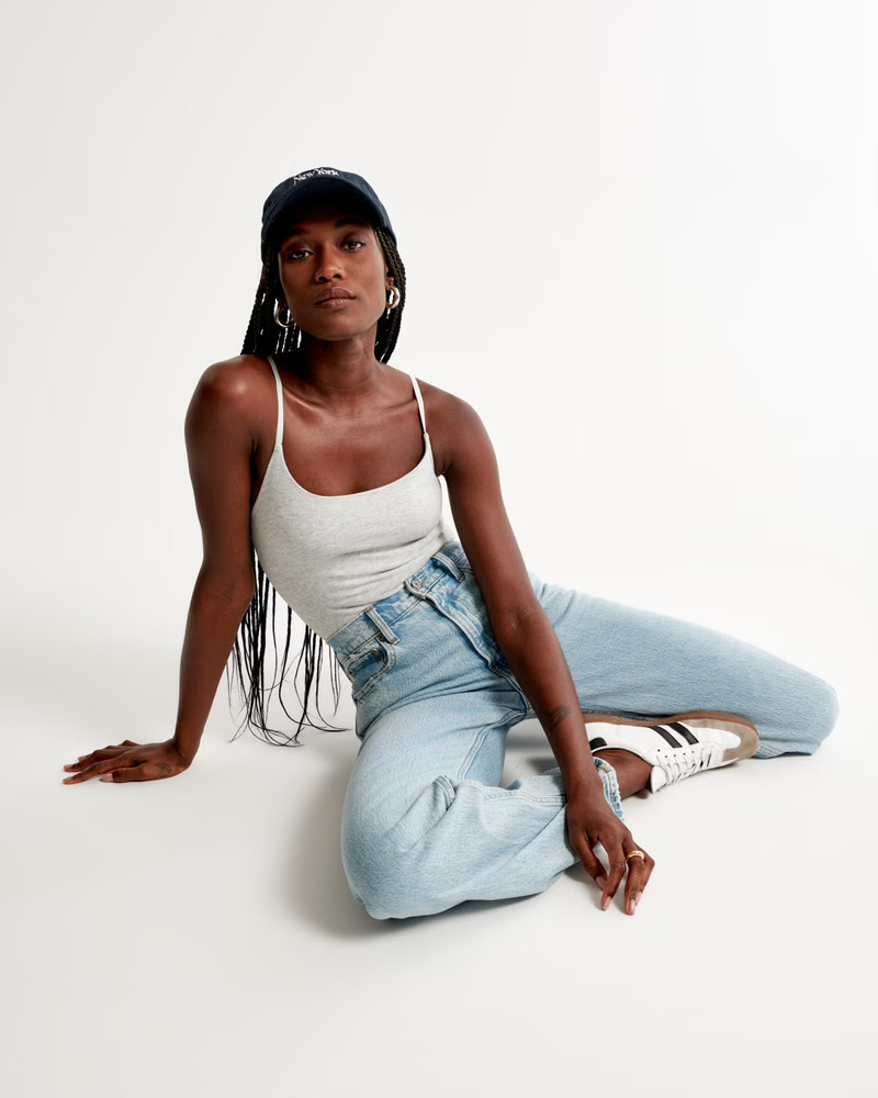 Cotton Seamless Fabric Cami Bodysuit | Abercrombie & Fitch (US)