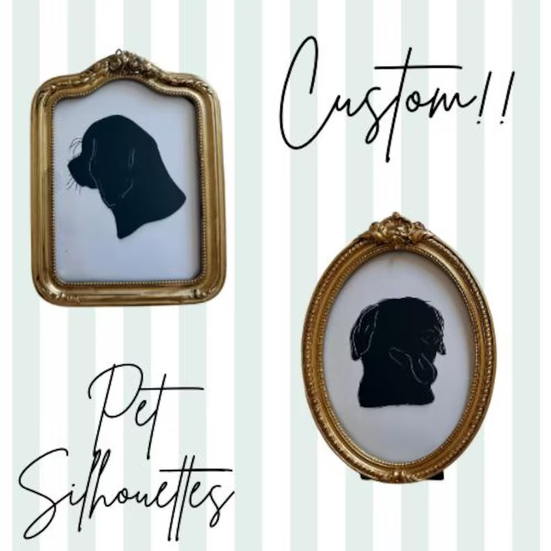 Custom Pet Silhouette Art: Personalized Keepsake (digital Download) - Etsy | Etsy (US)