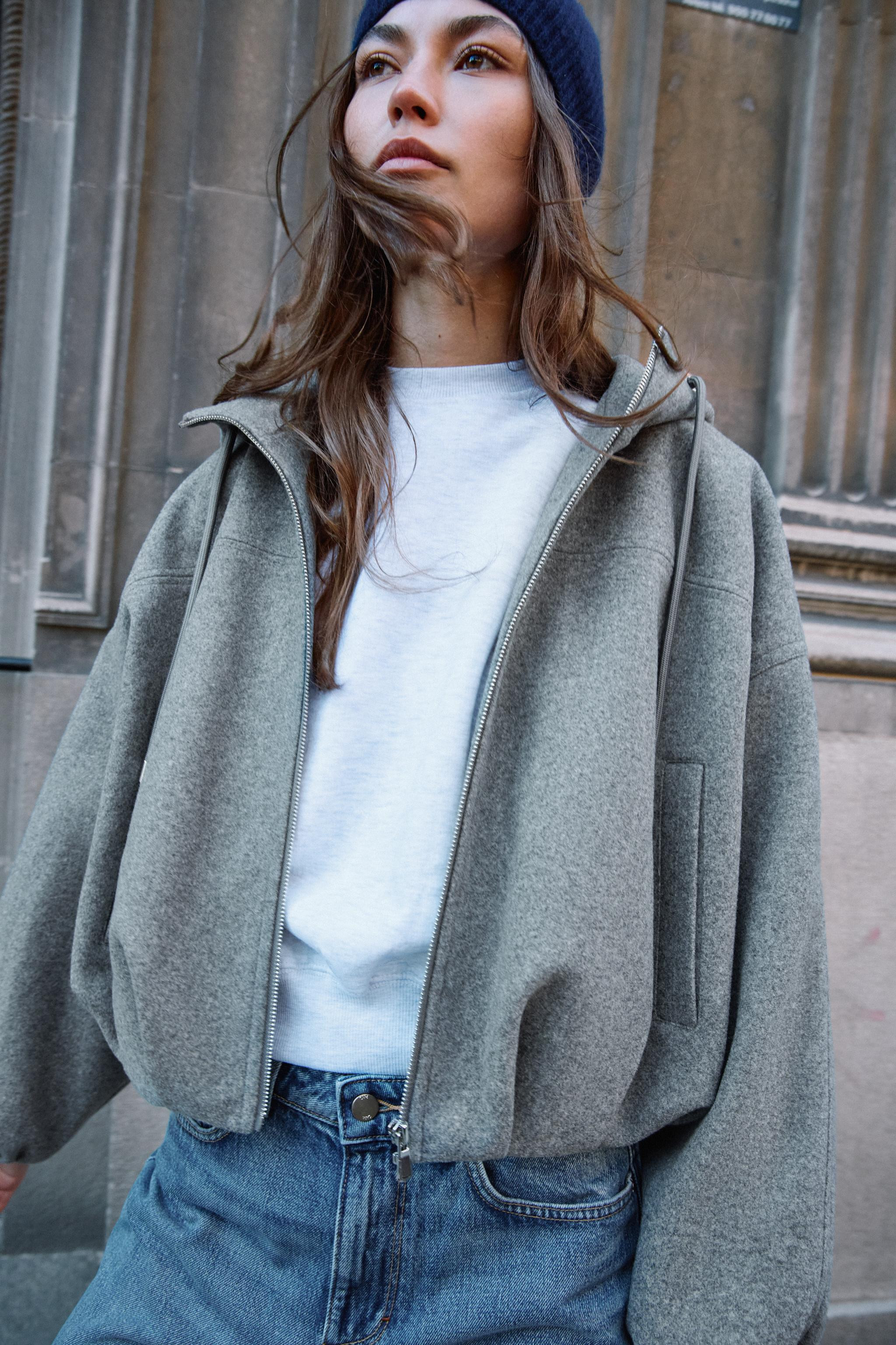 SOFT HOODIE OVERSIZE BOMBER JACKET | Zara AU